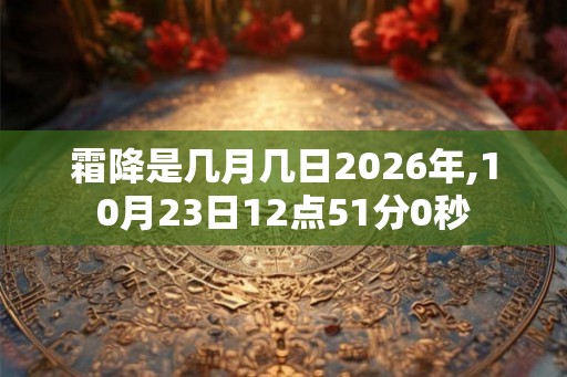 霜降是几月几日2026年,10月23日12点51分0秒 霜降是几月几日2026年,10月23日12点51分0秒