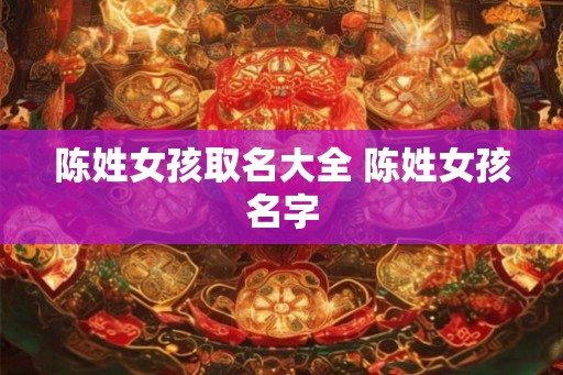 陈姓女孩取名大全 陈姓女孩名字