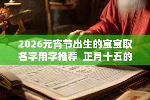 2026元宵节出生的宝宝取名字用字推荐 正月十五的八字 2026元宵节出生的宝宝取名字用字推荐 正月十五的八字