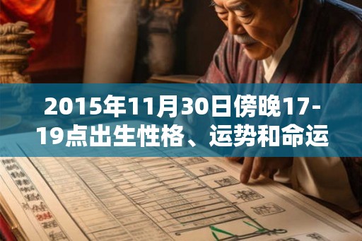 2015年11月30日傍晚17-19点出生性格、运势和命运 2015年11月30日傍晚17-19点出生性格、运势和命运