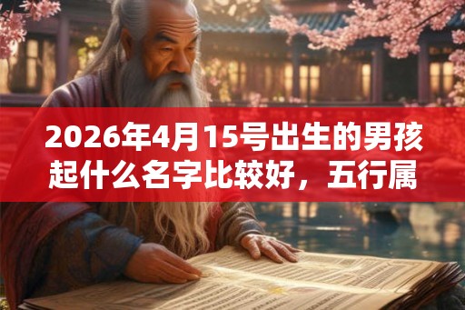 2026年4月15号出生的男孩起什么名字比较好，五行属什么