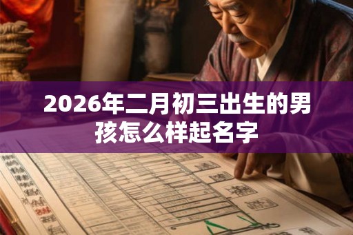 2026年二月初三出生的男孩怎么样起名字