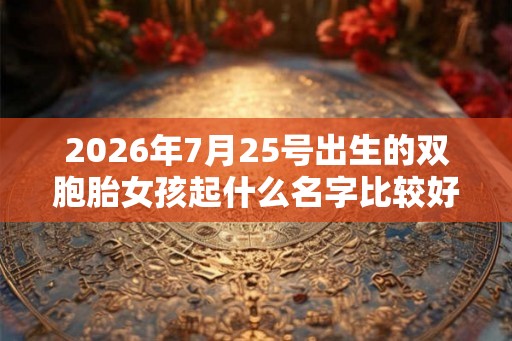 2026年7月25号出生的双胞胎女孩起什么名字比较好，五行属什么？