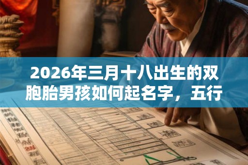 2026年三月十八出生的双胞胎男孩如何起名字，五行属什么