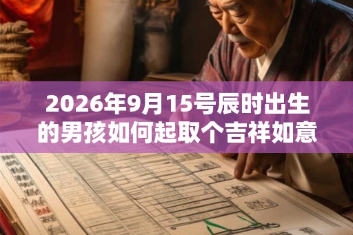 2026年9月15号辰时出生的男孩如何起取个吉祥如意的名字和五行属性