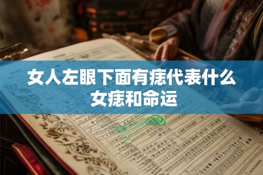 女人左眼下面有痣代表什么 女痣和命运