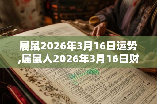 属鼠2026年3月16日运势,属鼠人2026年3月16日财运,生肖鼠2026年3月16日运势