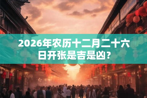 2026年农历十二月二十六日开张是吉是凶？