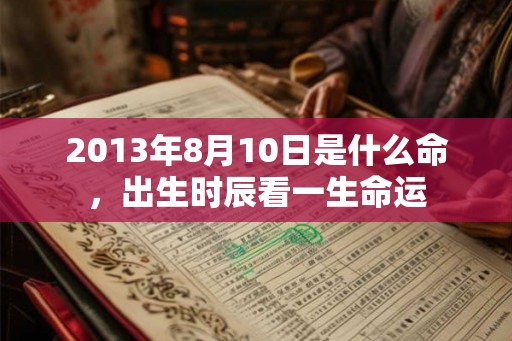 2013年8月10日是什么命，出生时辰看一生命运