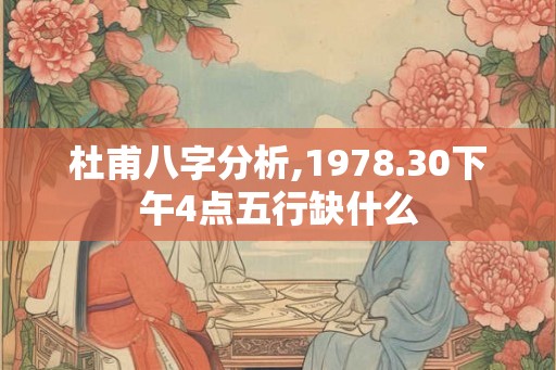 杜甫八字分析,1978.30下午4点五行缺什么