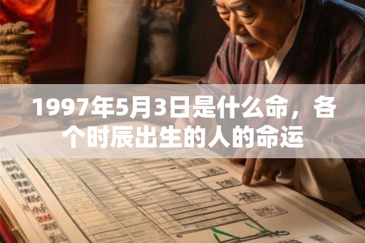 1997年5月3日是什么命，各个时辰出生的人的命运