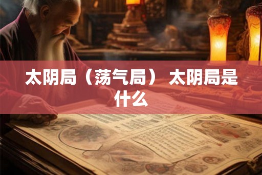 太阴局（荡气局） 太阴局是什么