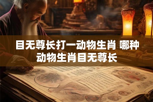 目无尊长打一动物生肖 哪种动物生肖目无尊长 目无尊长打一动物生肖 哪种动物生肖目无尊长