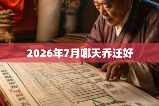 2026年7月哪天乔迁好