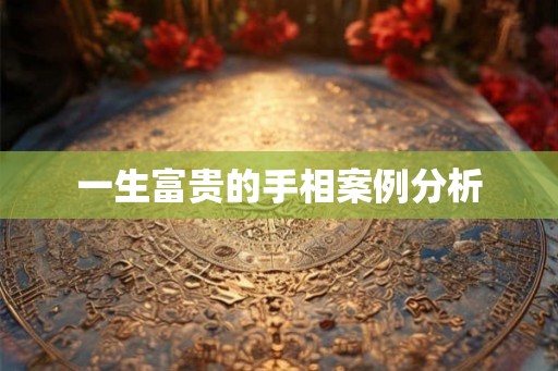 一生富贵的手相案例分析