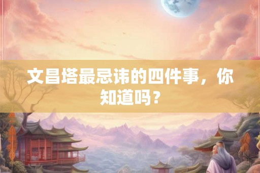 文昌塔最忌讳的四件事，你知道吗？