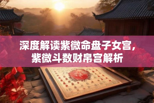 深度解读紫微命盘子女宫,紫微斗数财帛宫解析