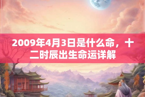 2009年4月3日是什么命，十二时辰出生命运详解
