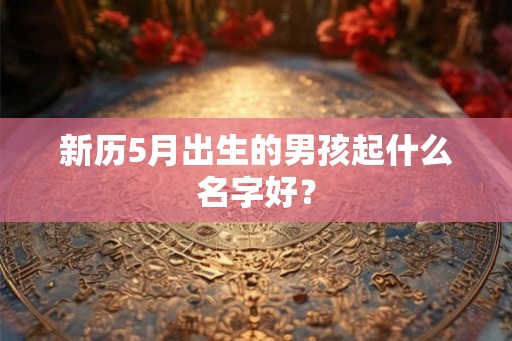 新历5月出生的男孩起什么名字好？