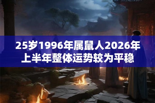 25岁1996年属鼠人2026年上半年整体运势较为平稳 25岁1996年属鼠人2026年上半年整体运势较为平稳