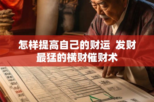 怎样提高自己的财运 发财最猛的横财催财术 怎样提高自己的财运 发财最猛的横财催财术