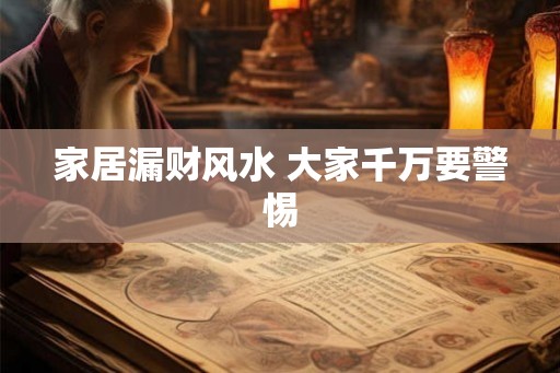 家居漏财风水 大家千万要警惕