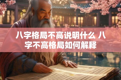 八字格局不高说明什么 八字不高格局如何解释
