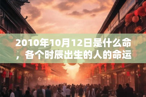 2010年10月12日是什么命，各个时辰出生的人的命运