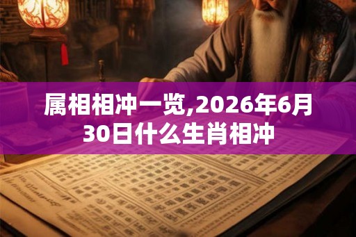 属相相冲一览,2026年6月30日什么生肖相冲