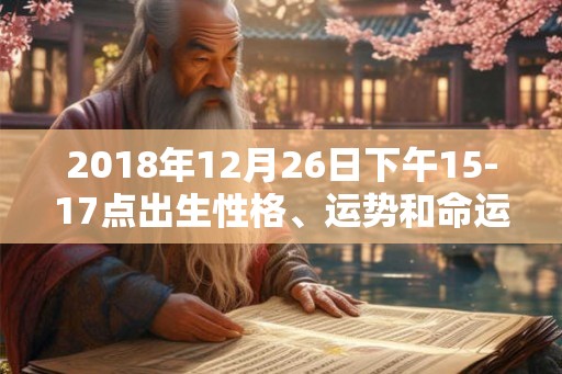 2018年12月26日下午15-17点出生性格、运势和命运