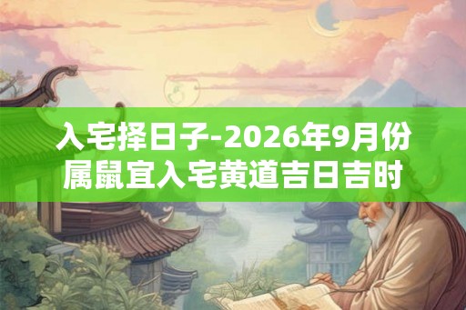 入宅择日子-2026年9月份属鼠宜入宅黄道吉日吉时