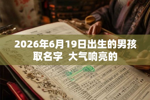 2026年6月19日出生的男孩取名字  大气响亮的