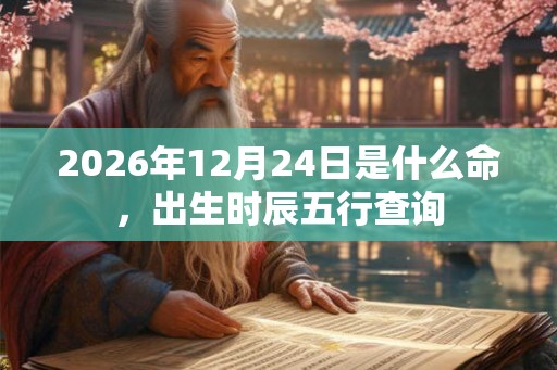2026年12月24日是什么命，出生时辰五行查询