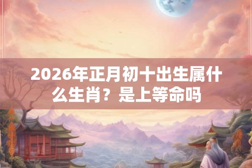 2026年正月初十出生属什么生肖？是上等命吗