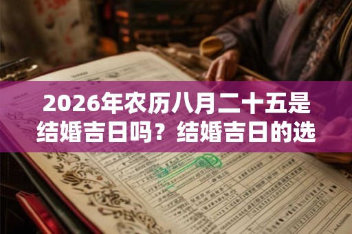 2026年农历八月二十五是结婚吉日吗？结婚吉日的选择方法？