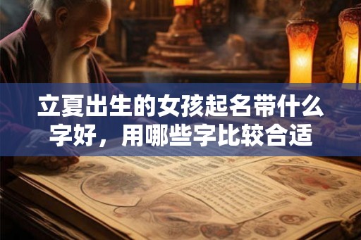 立夏出生的女孩起名带什么字好，用哪些字比较合适