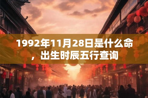 1992年11月28日是什么命，出生时辰五行查询