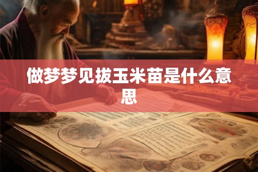 做梦梦见拔玉米苗是什么意思