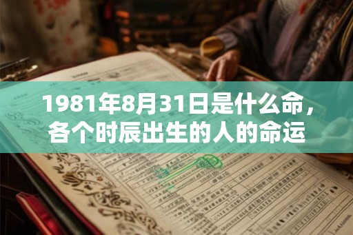 1981年8月31日是什么命，各个时辰出生的人的命运