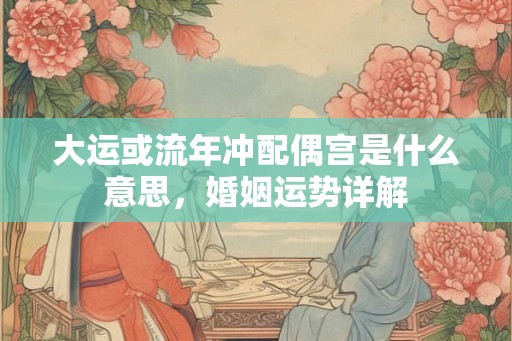 大运或流年冲配偶宫是什么意思，婚姻运势详解