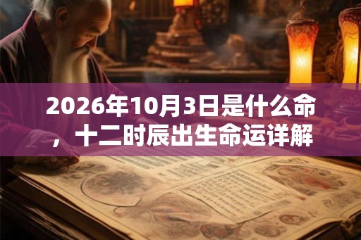 2026年10月3日是什么命，十二时辰出生命运详解
