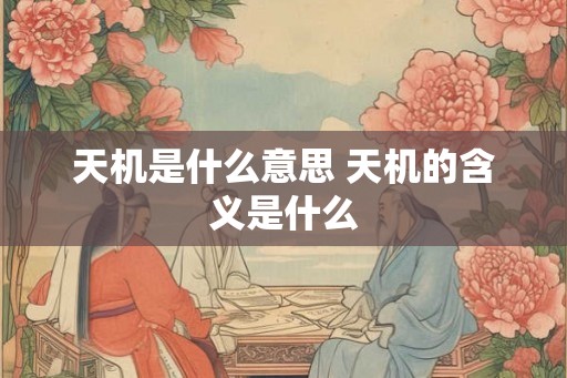 天机是什么意思 天机的含义是什么