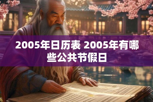 2005年日历表 2005年有哪些公共节假日 2005年日历表 2005年有哪些公共节假日