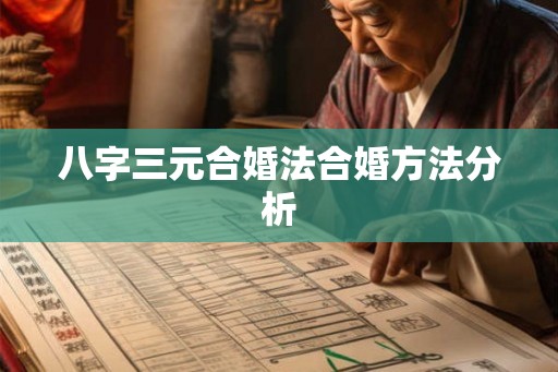 八字三元合婚法合婚方法分析