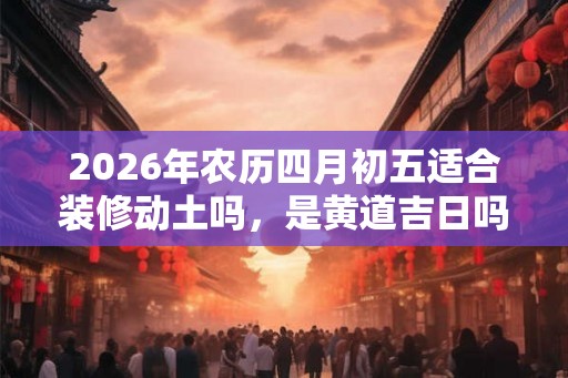 2026年农历四月初五适合装修动土吗，是黄道吉日吗？