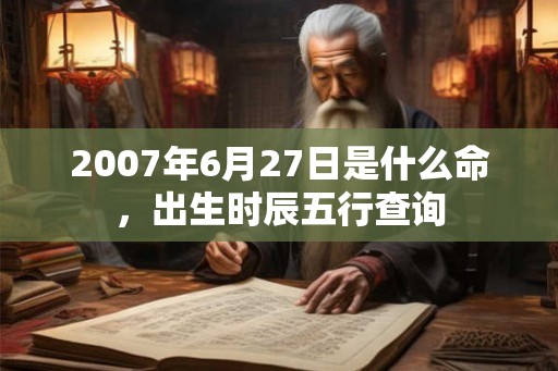 2007年6月27日是什么命，出生时辰五行查询