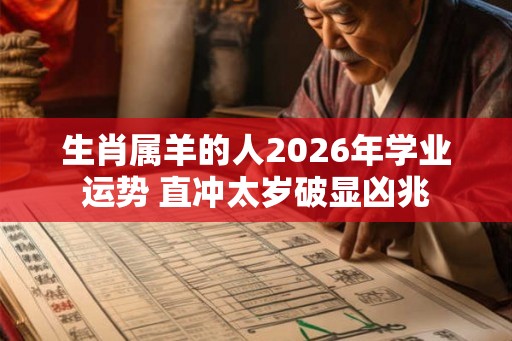 生肖属羊的人2026年学业运势 直冲太岁破显凶兆 生肖属羊的人2026年学业运势 直冲太岁破显凶兆