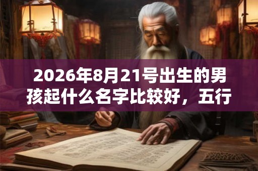 2026年8月21号出生的男孩起什么名字比较好，五行属什么