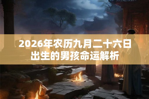 2026年农历九月二十六日出生的男孩命运解析