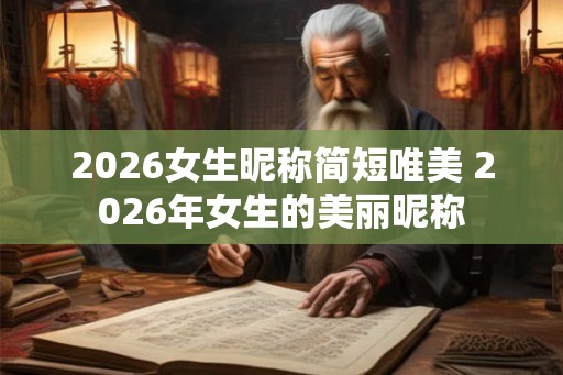 2026女生昵称简短唯美 2026年女生的美丽昵称